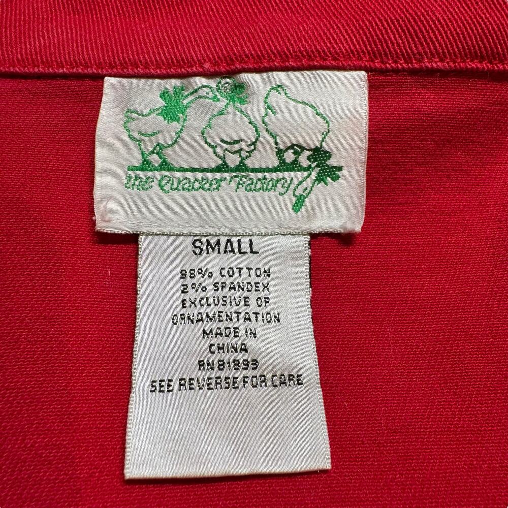 The Quacker Factory Denim Jacket Stars Rhinestones Red Small - Picture 8 of 8